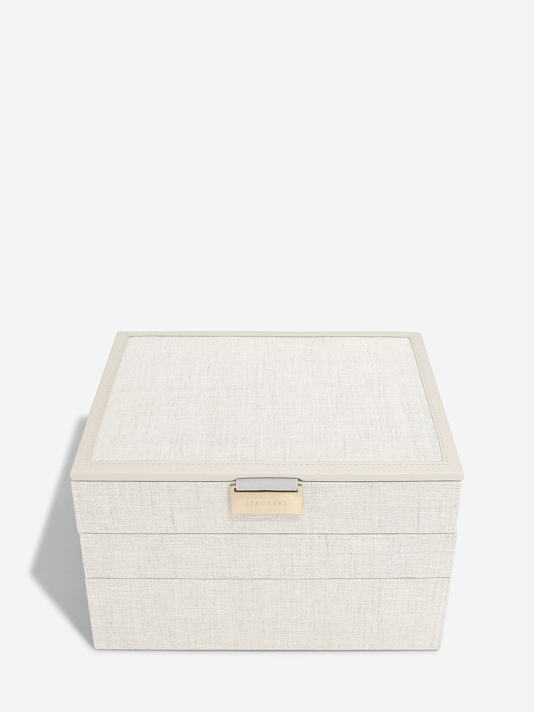 Stackers Klassieke Juwelendoos Set van 3 Havermout & Linnen - Mystackers