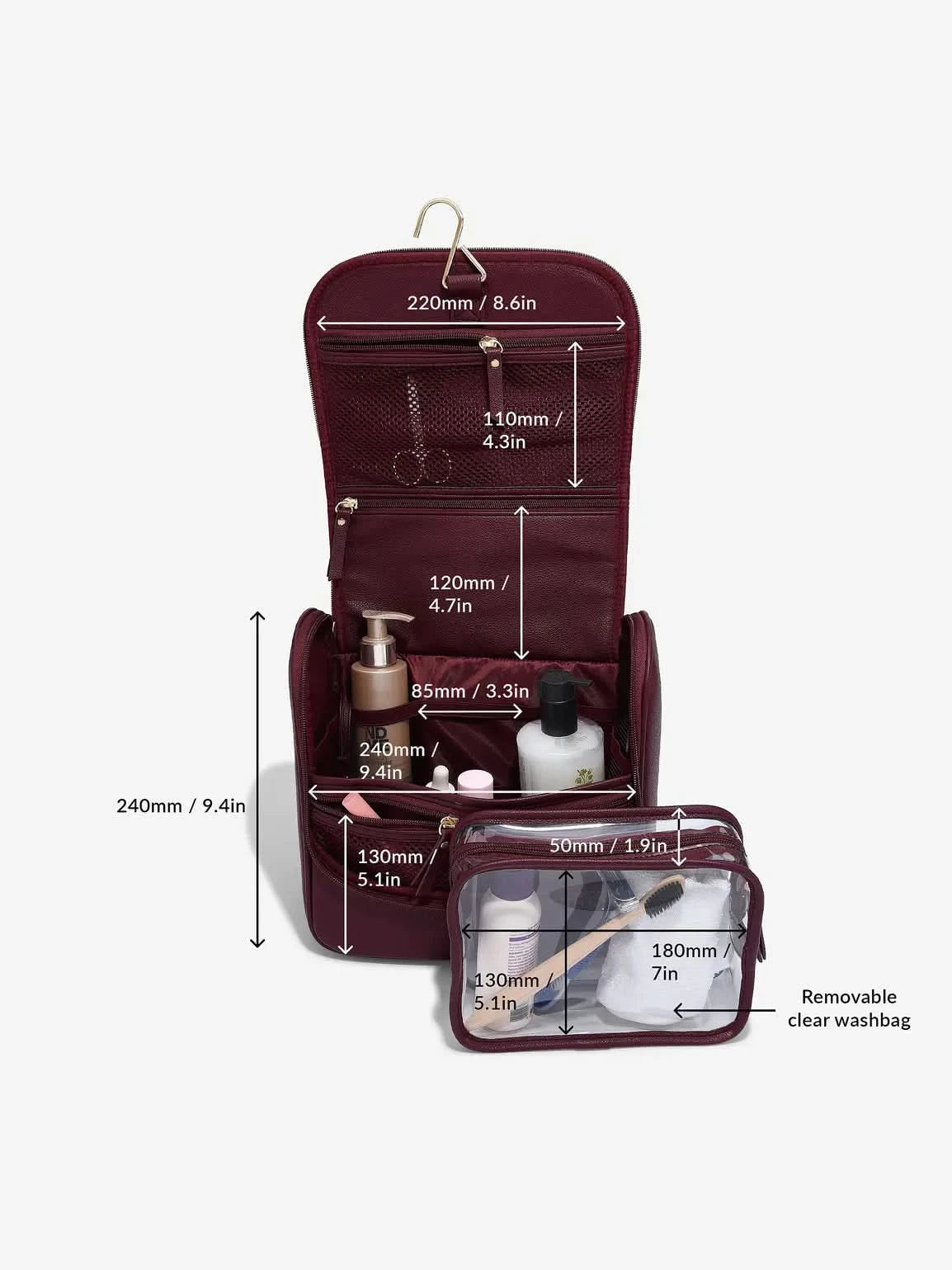 Stackers hangende Toilettas Bordeaux - Mystackers