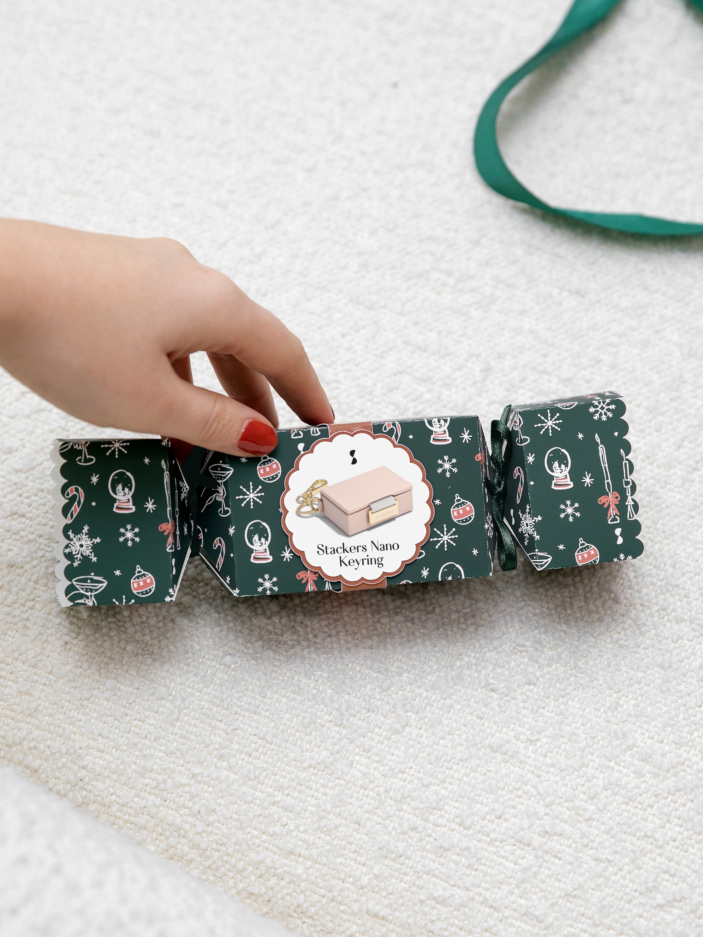 Stackers Juwelendoos Sleutelhanger in Feestcracker Roze