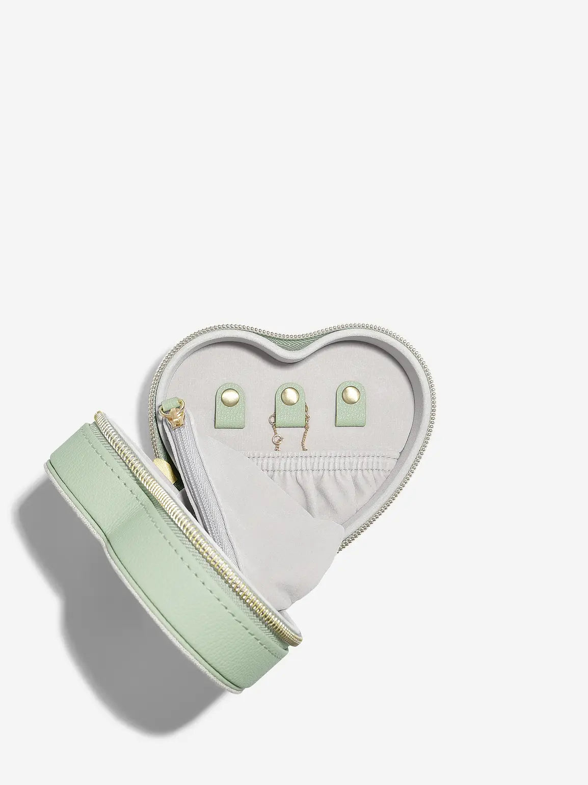 Stackers Mama Heart Travel Jewellery Box Green