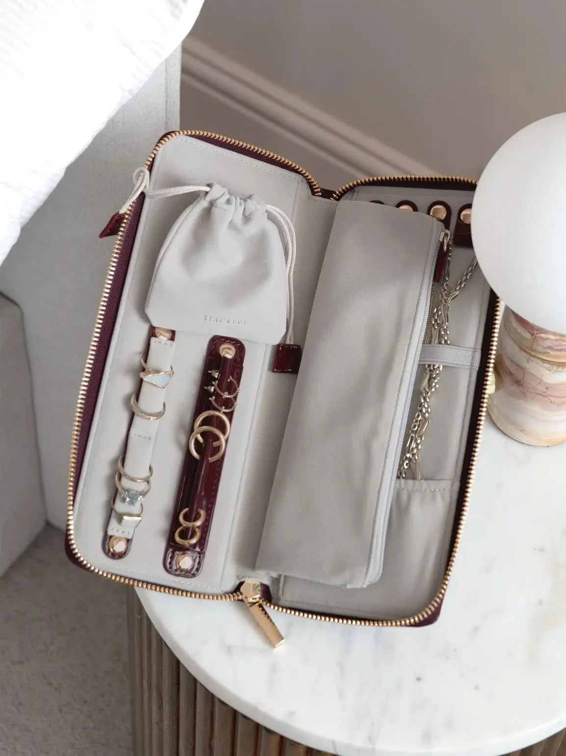 Stackers Rouleau à bijoux Rouge Cerise Laqué