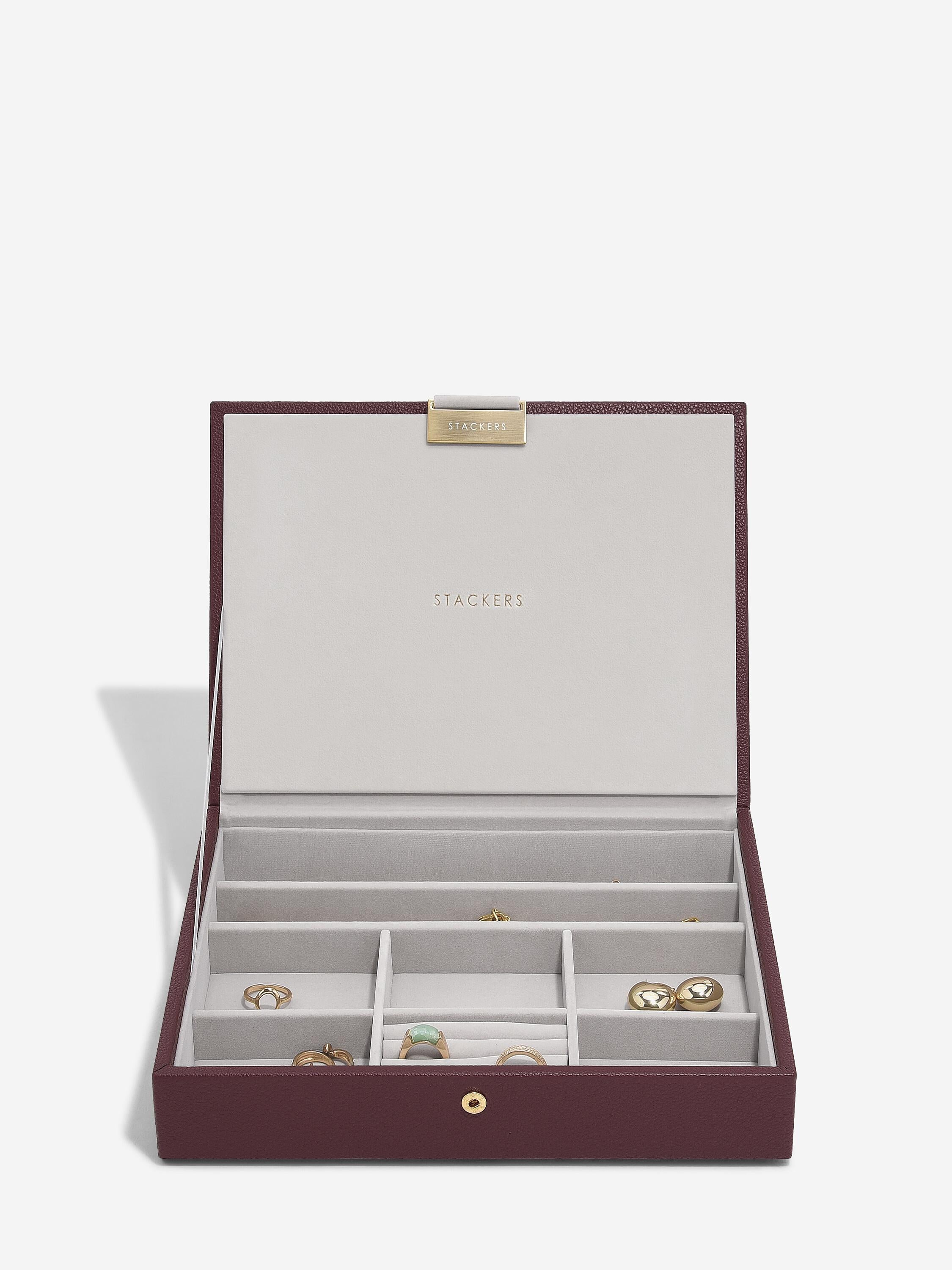 Stackers Classic Jewellery Box Set of 3 Burgundy