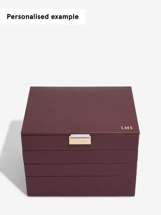 Stackers Classic Jewellery Box Set of 4 Burgundy