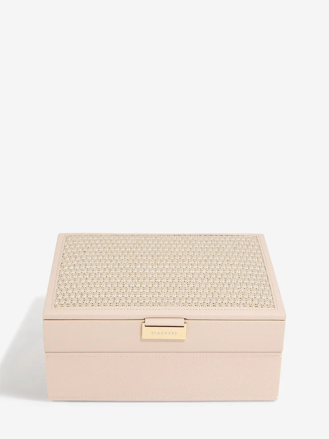 Stackers Klassieke Juwelendoos Set van 2 Roze Raffia