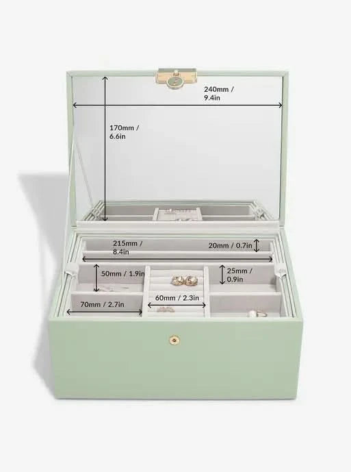 Stackers Luxe Klassieke Juwelendoos Saliegroen - Mystackers