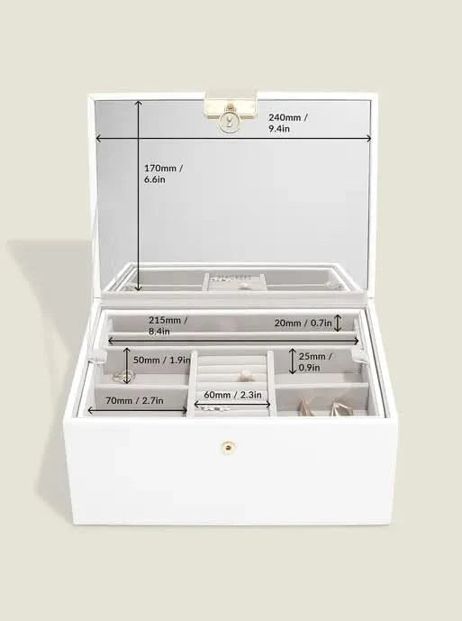 Stackers Luxe Klassieke Juwelendoos Wit - Mystackers