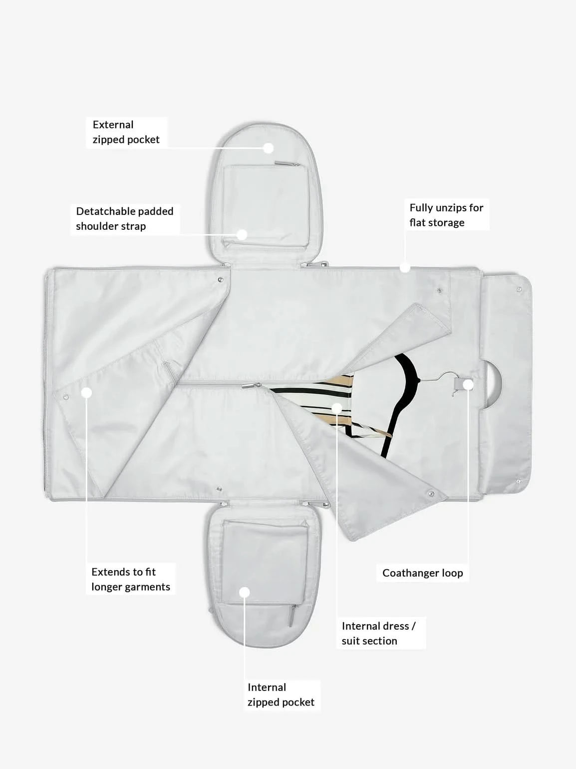 Stackers Reistas/Kledingtas Grijs - Mystackers