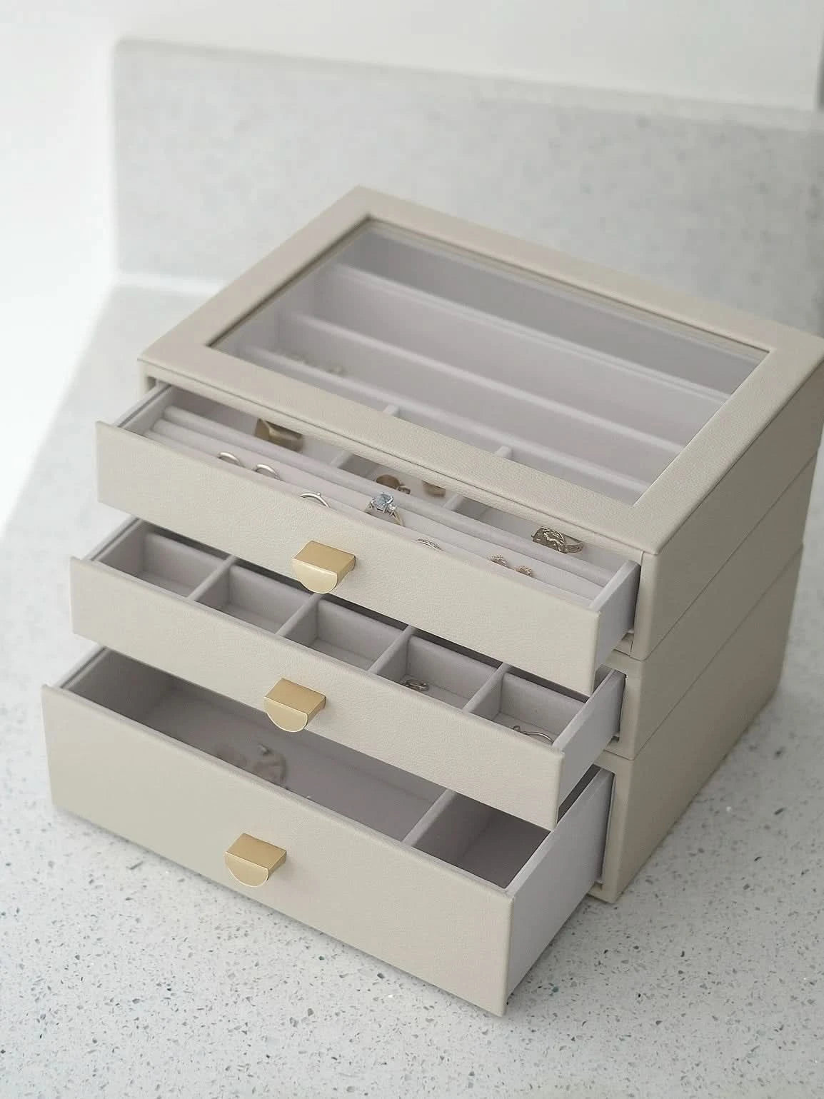 Stackers Klassieke Display Juwelendoos Set van 3 Havermout - Mystackers