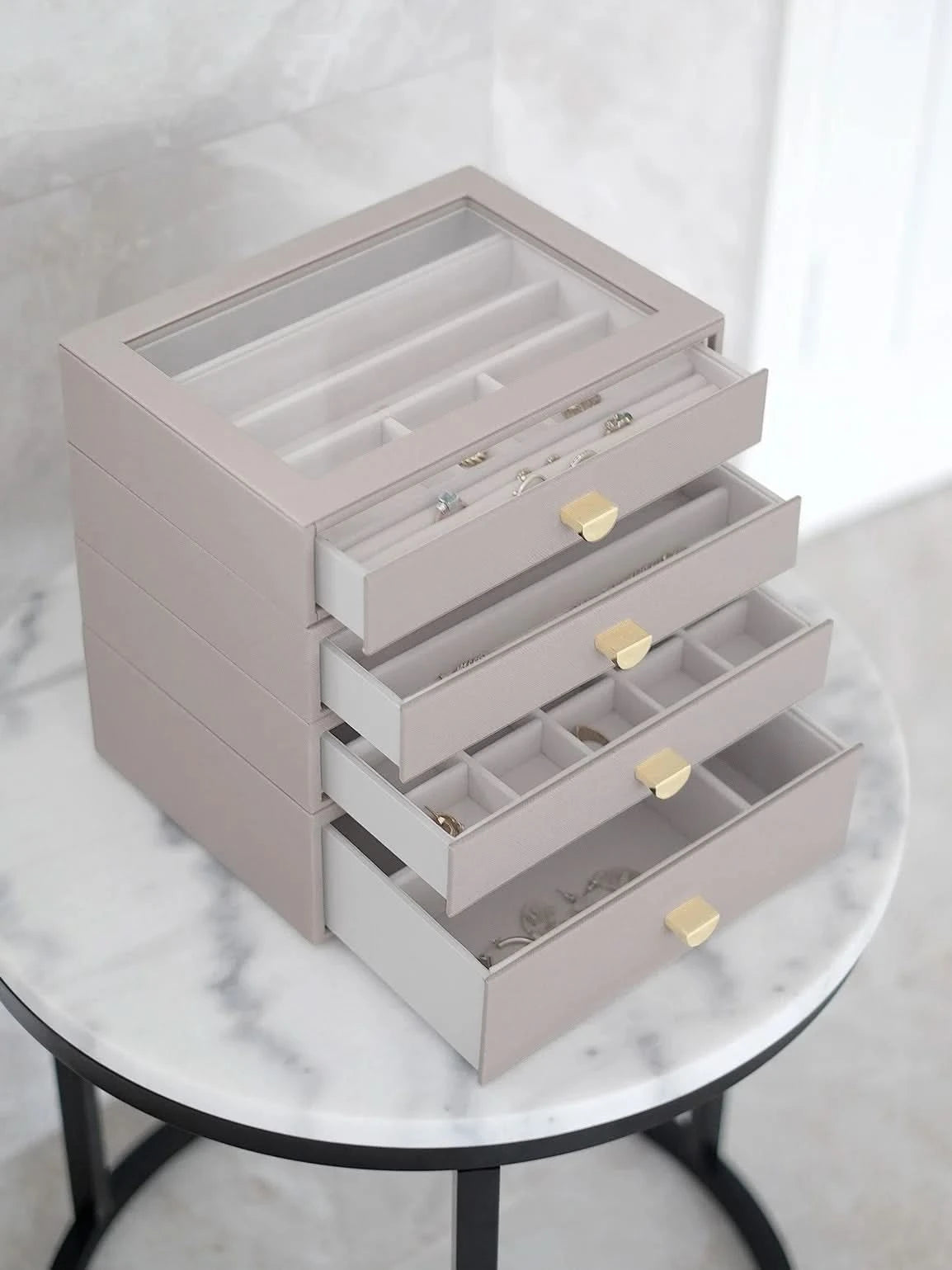 Stackers Klassieke Display Juwelendoos Set van 4 Taupe - Mystackers