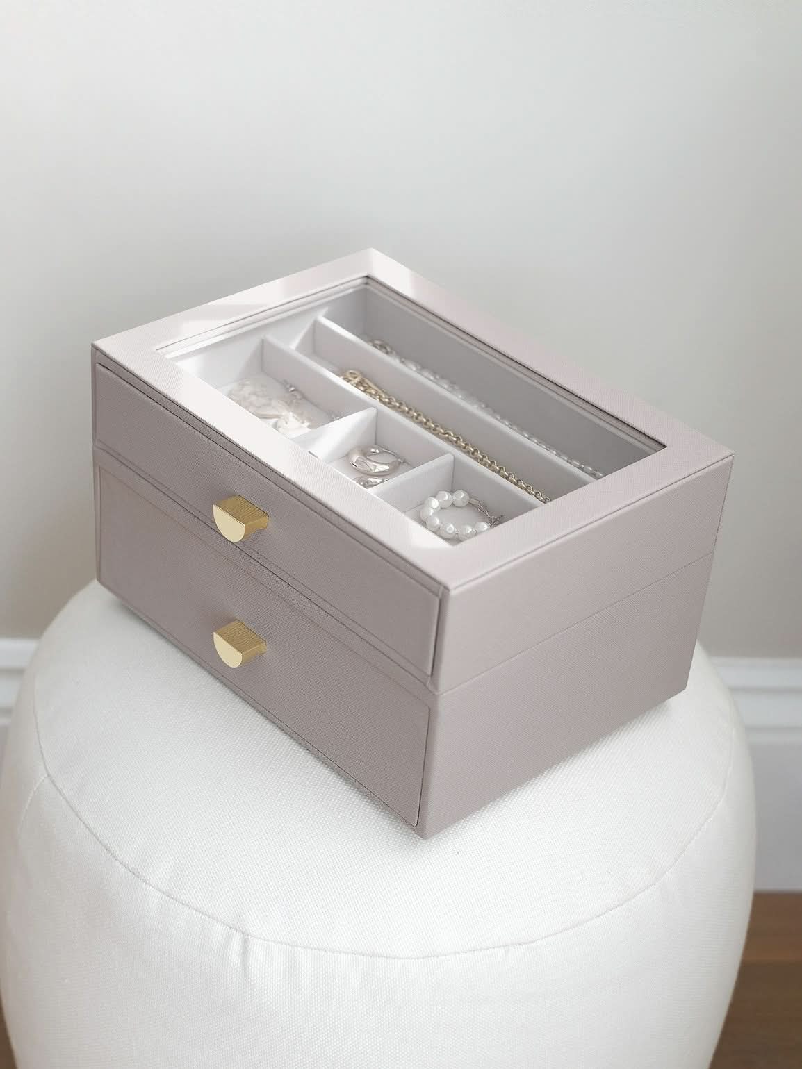 Stackers Klassieke Display Juwelendoos Set van 2 Taupe - Mystackers
