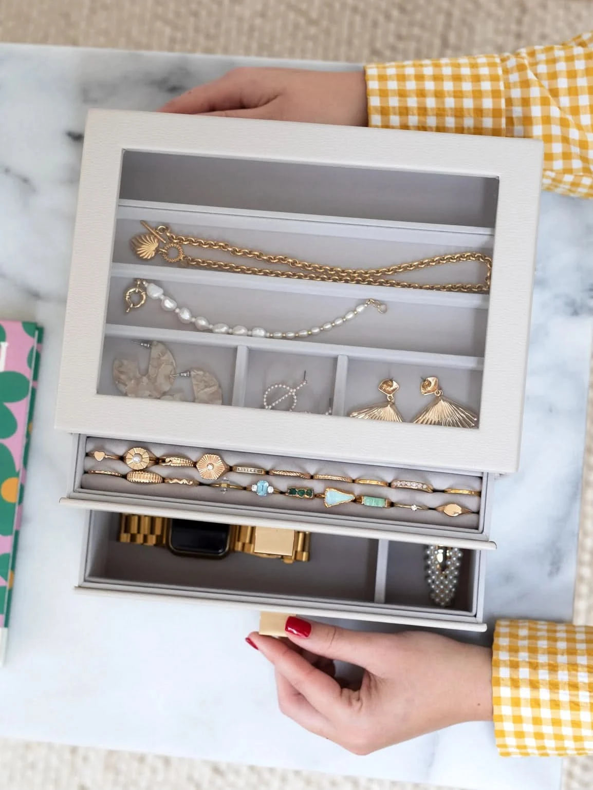 Stackers Klassieke Display Juwelendoos Set van 2 Havermout - Mystackers