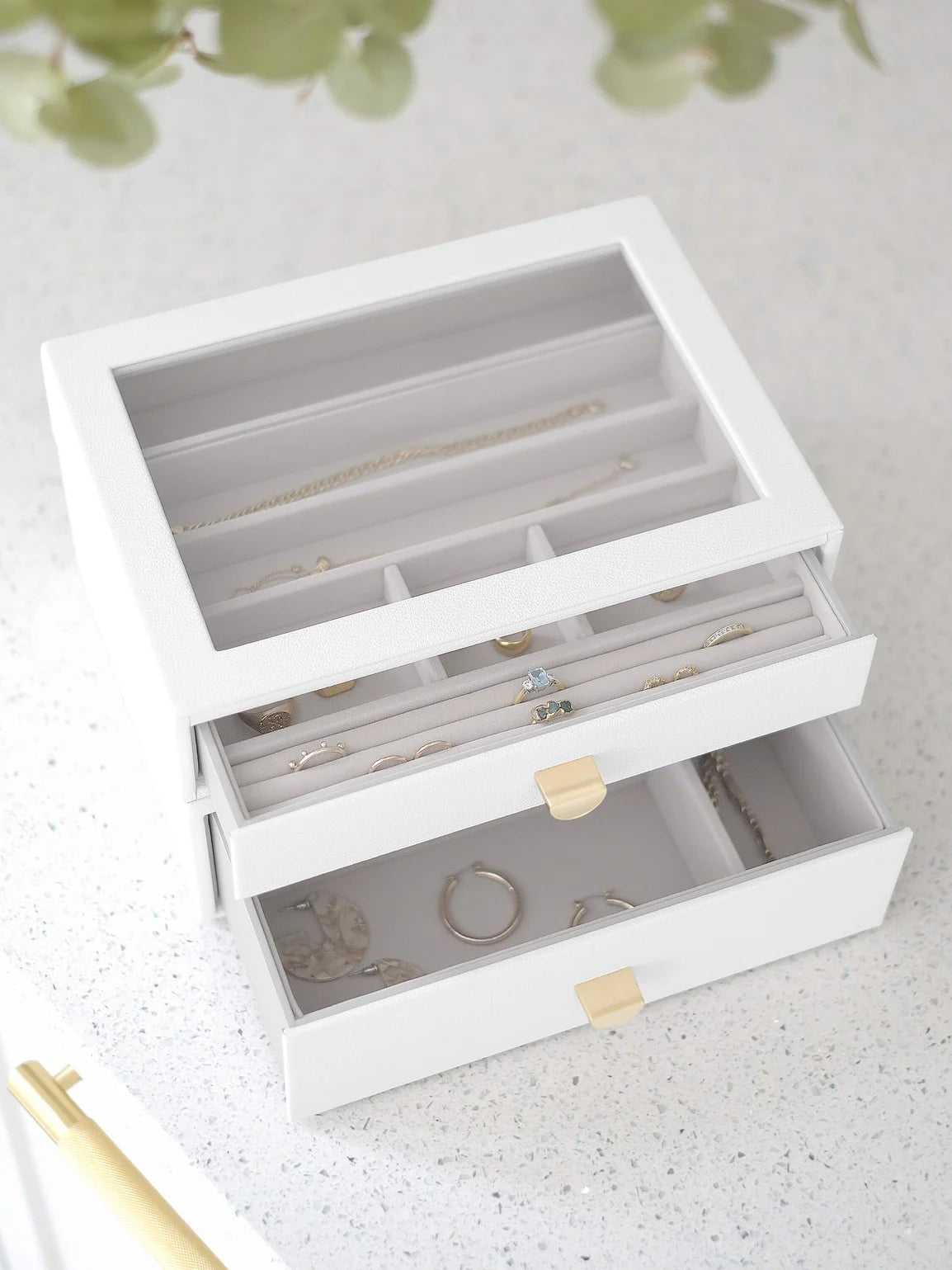 Stackers Klassieke Display Juwelendoos Set van 2 Wit - Mystackers