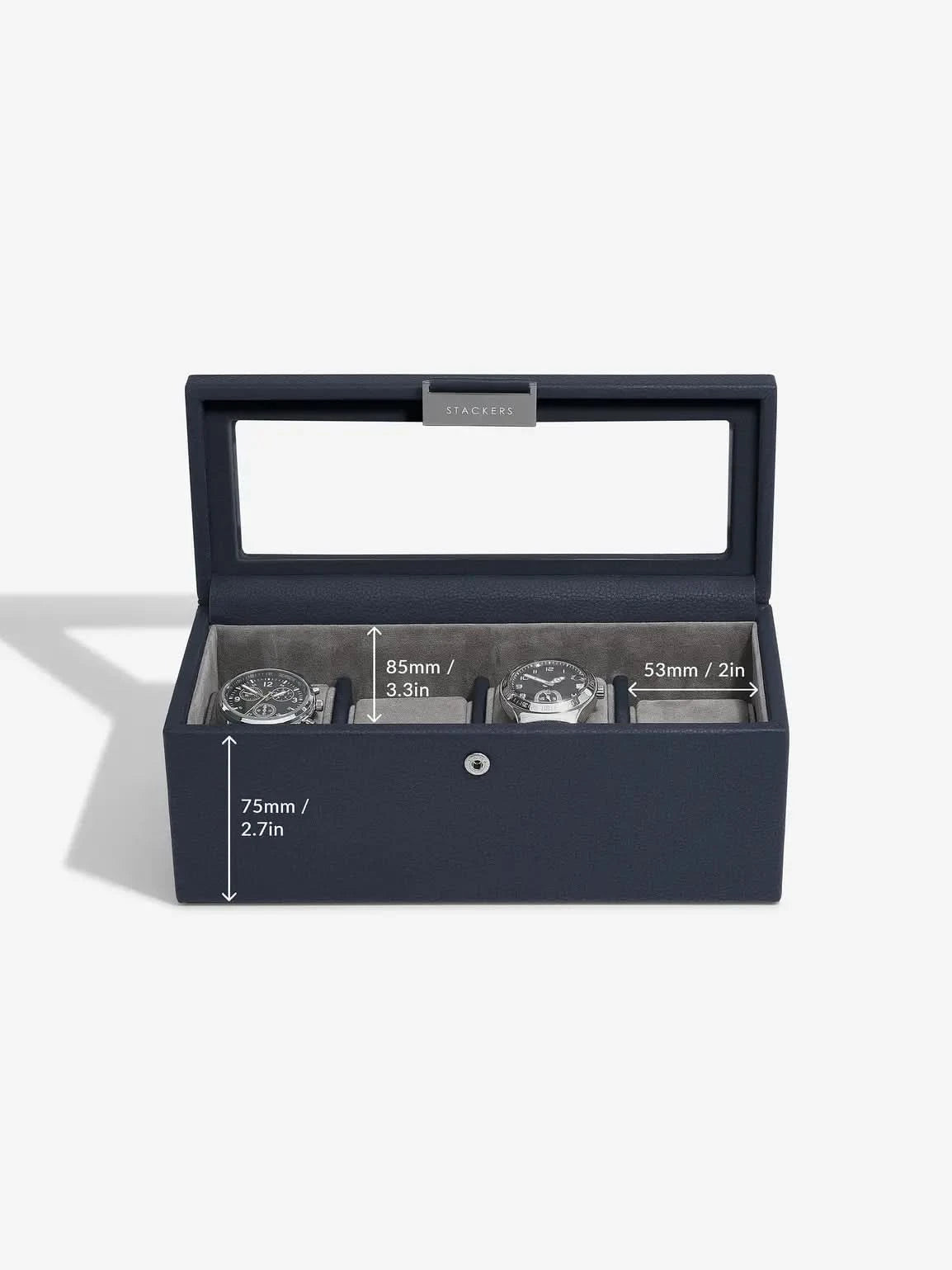 Stackers Vierdelige Horlogedoos Marineblauw - Mystackers