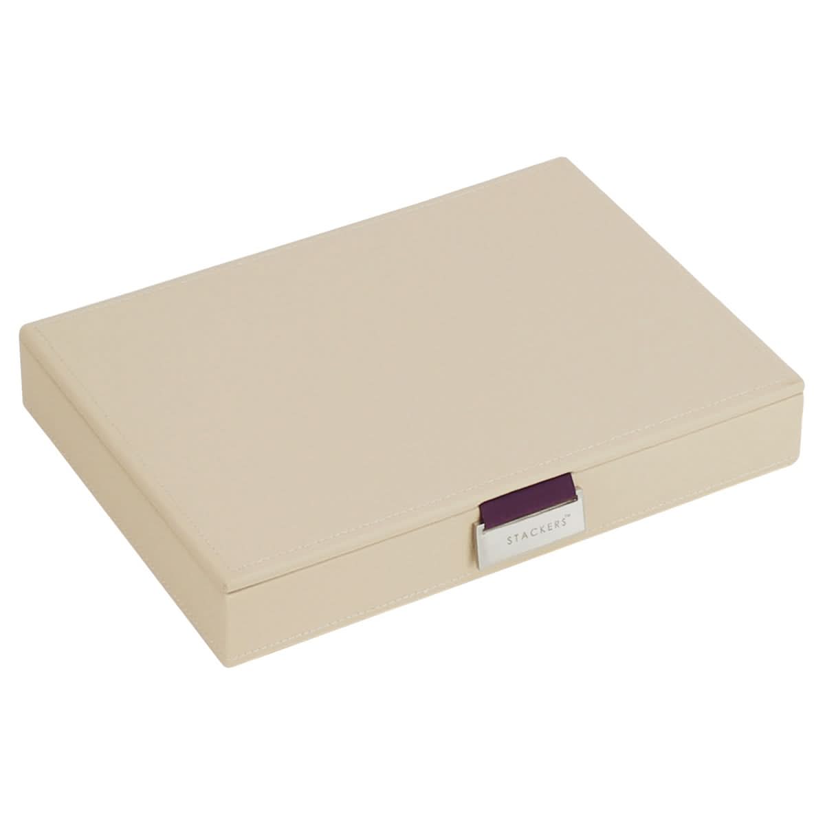 Stackers Deksel voor Klassieke Juwelendoos Beige & Paars - Mystackers