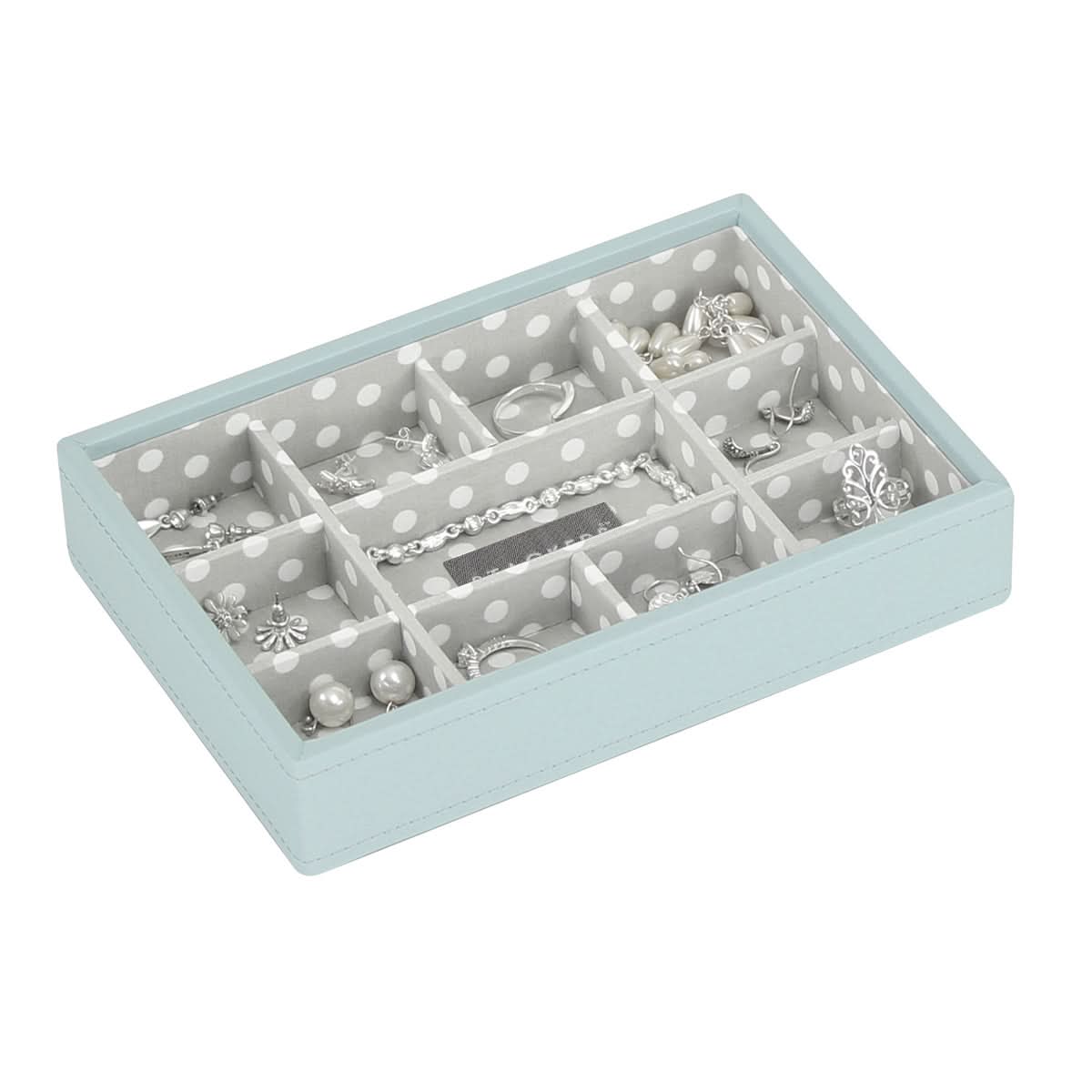 Stackers Mini Ringennlaag Aqua/Grijs met Polkadots - Mystackers