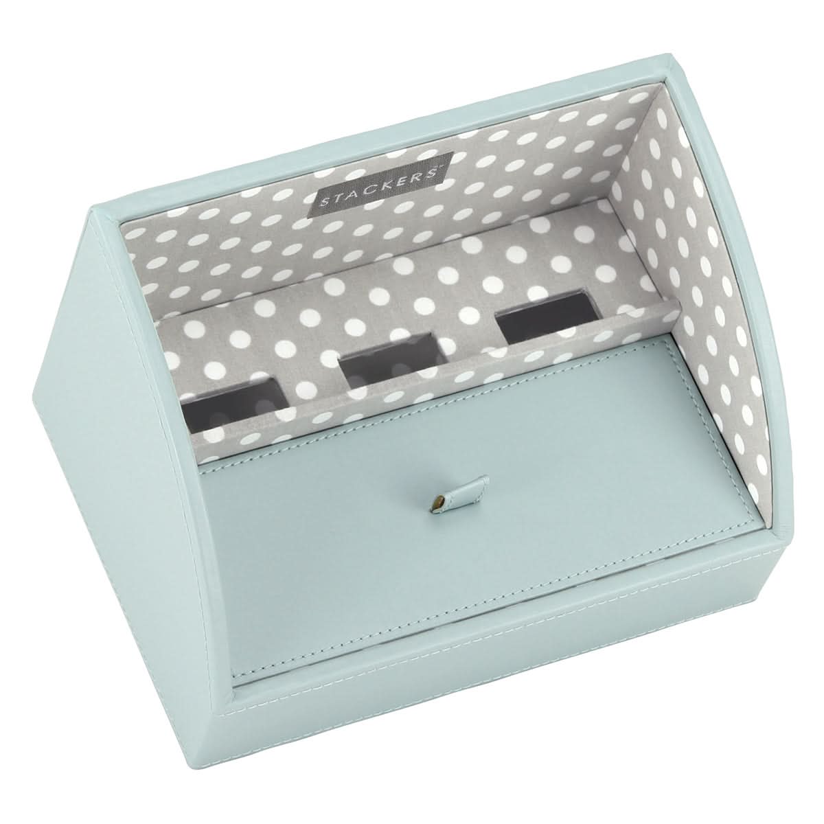 Stackers Oplaadbakje Aqua/Grijs met Polkadots - Mystackers