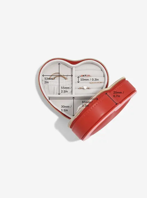 Stackers Heart Travel Jewellery Box Rood