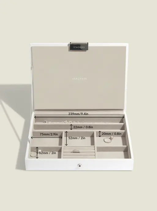 Stackers Classic Boîte à Bijoux Lot de 3 Blanc