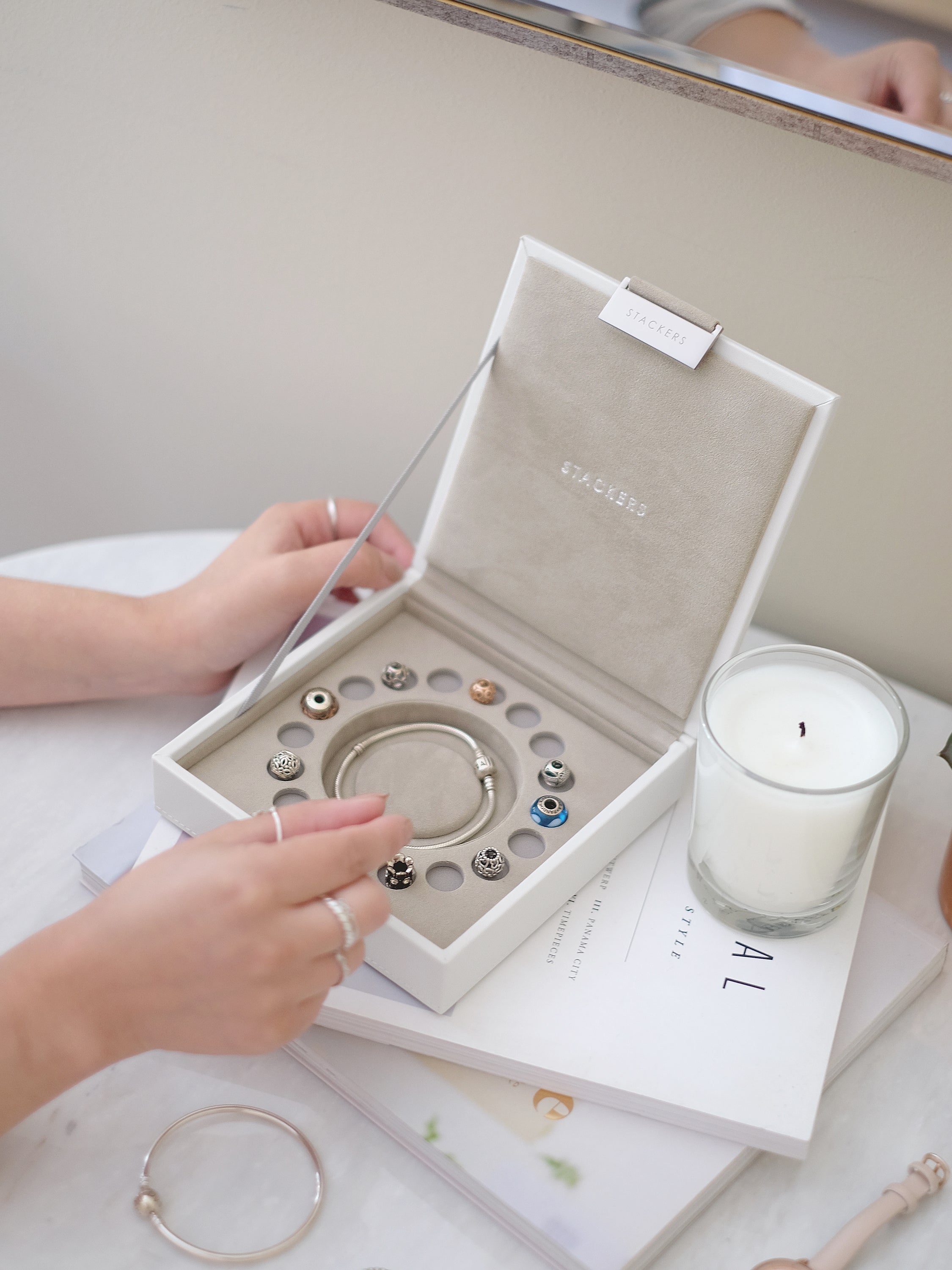 Stackers Charm Jewellery Lid White