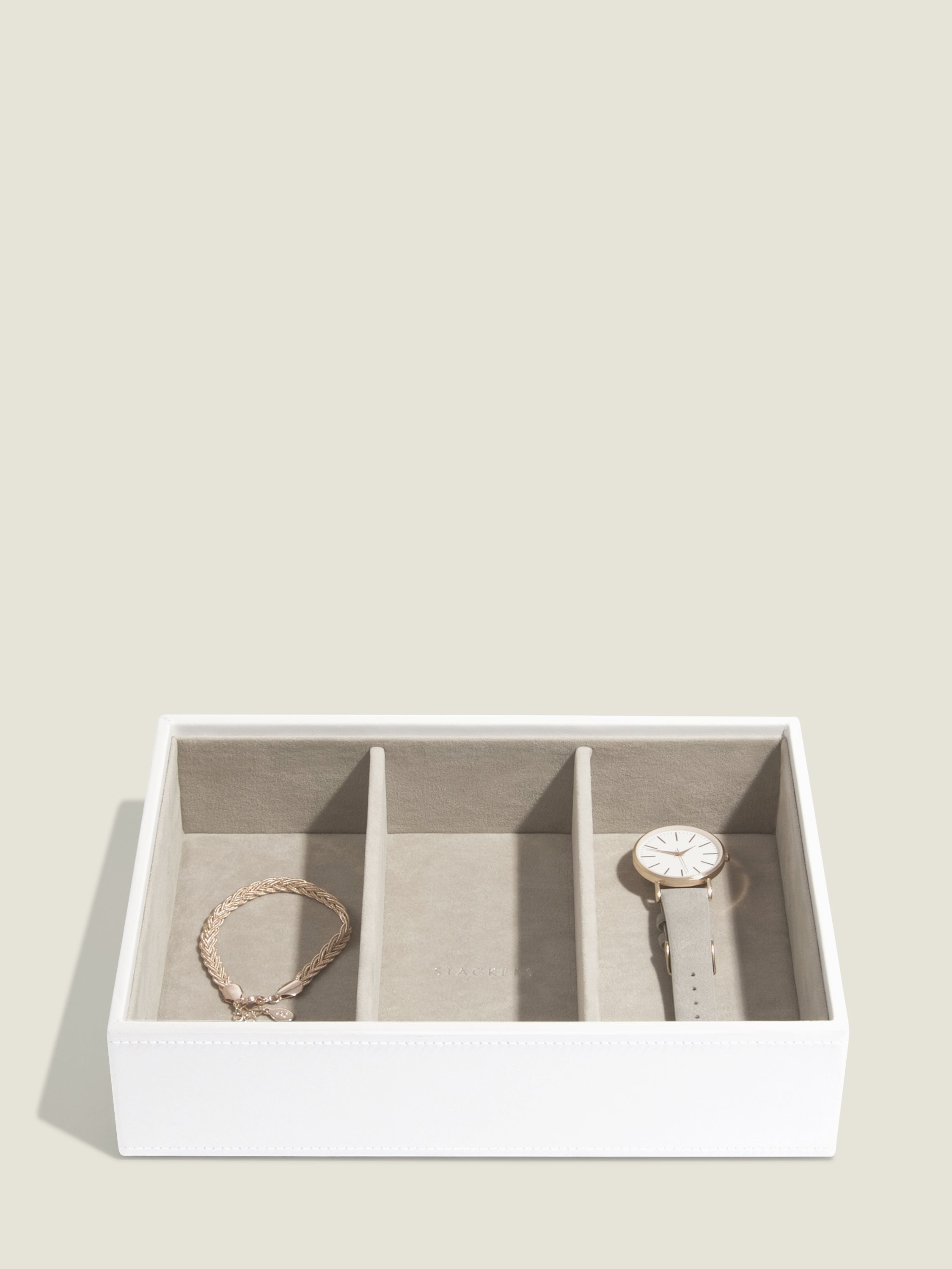 Stackers Compartiment pour montre et accessoires pour boîte à bijoux classique Blanc