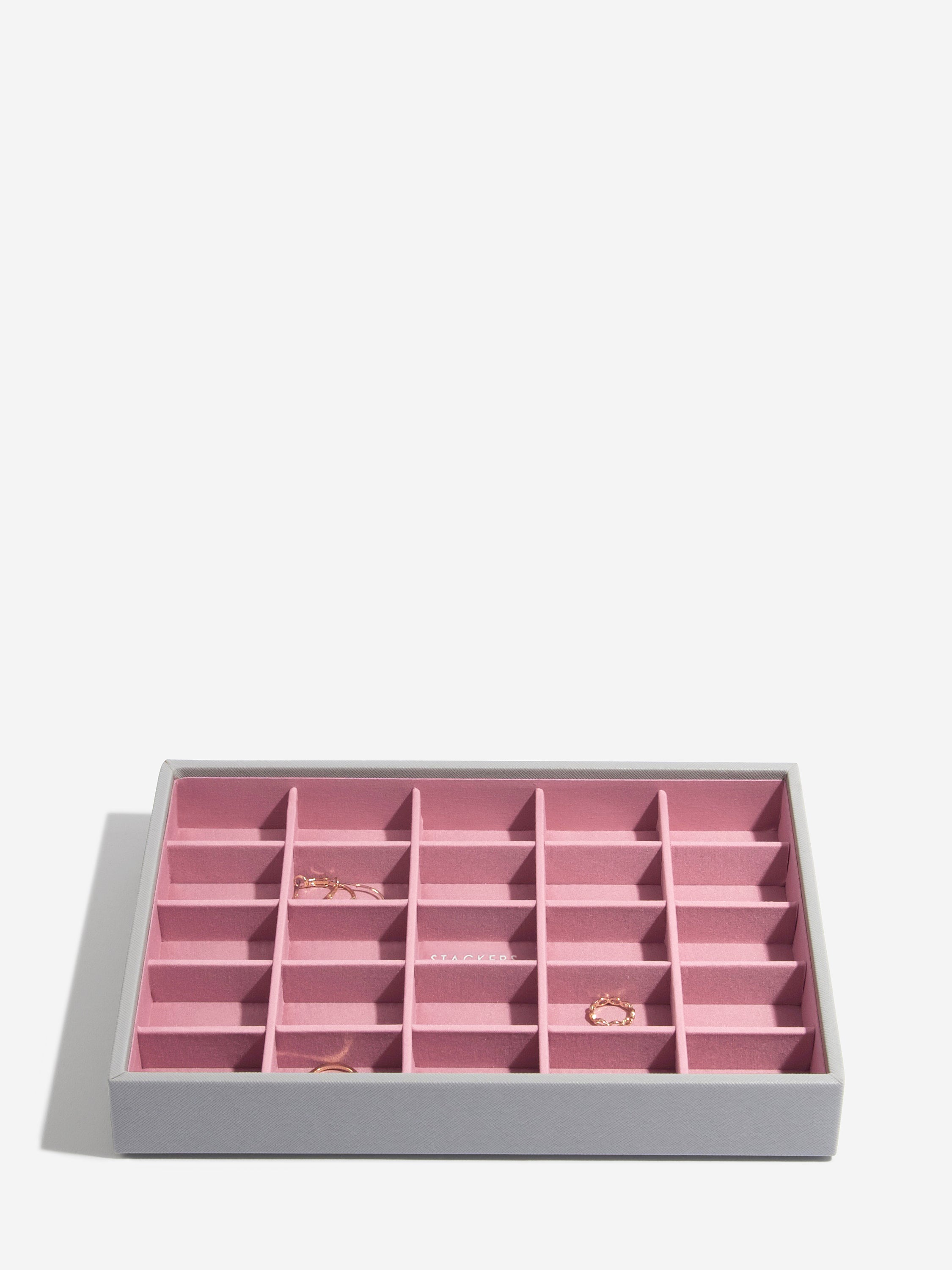Stackers petit compartiment pour boîte à bijoux classique gris et rose