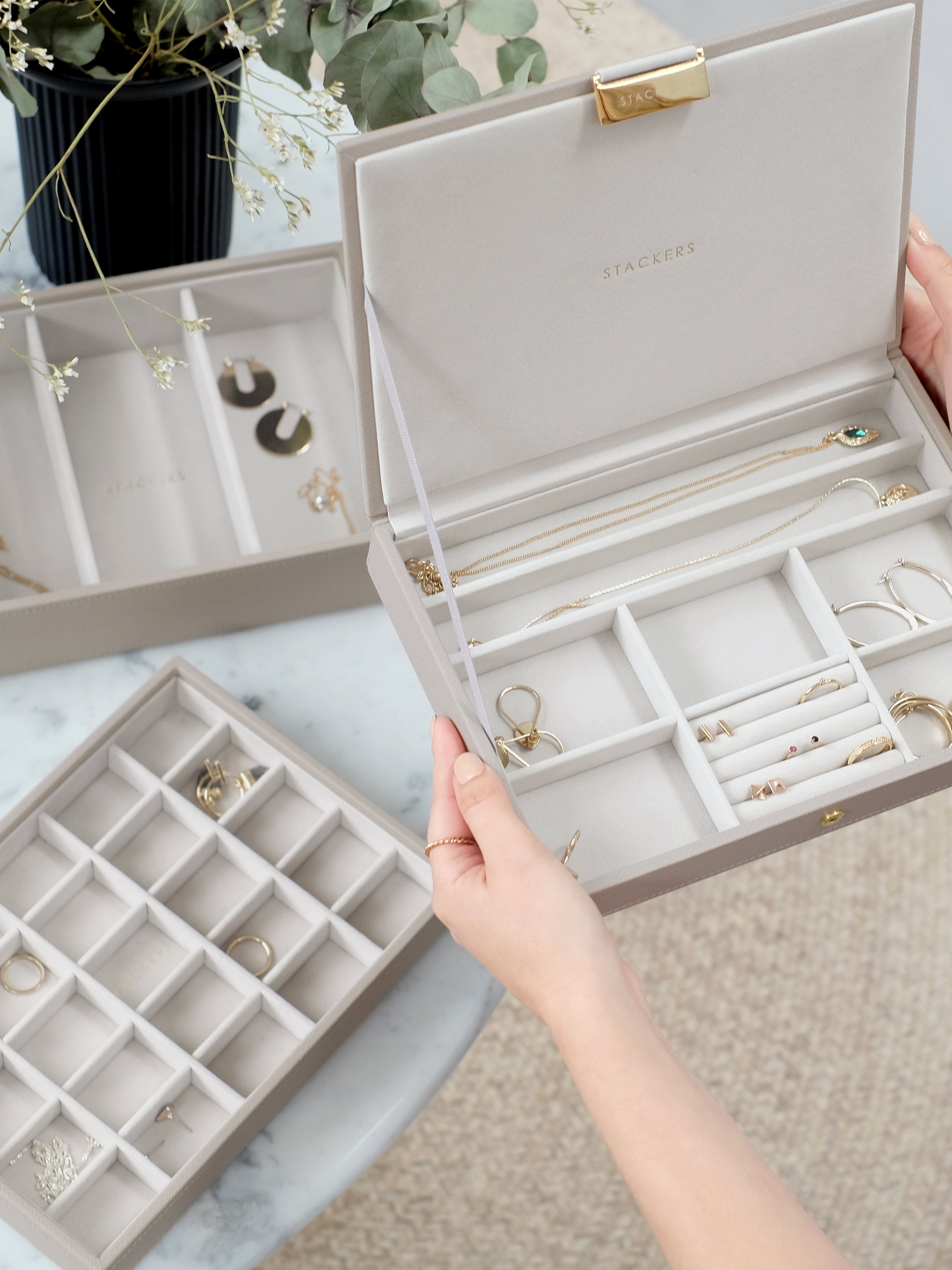 Stackers Classic Jewellery Box Set of 3 Taupe