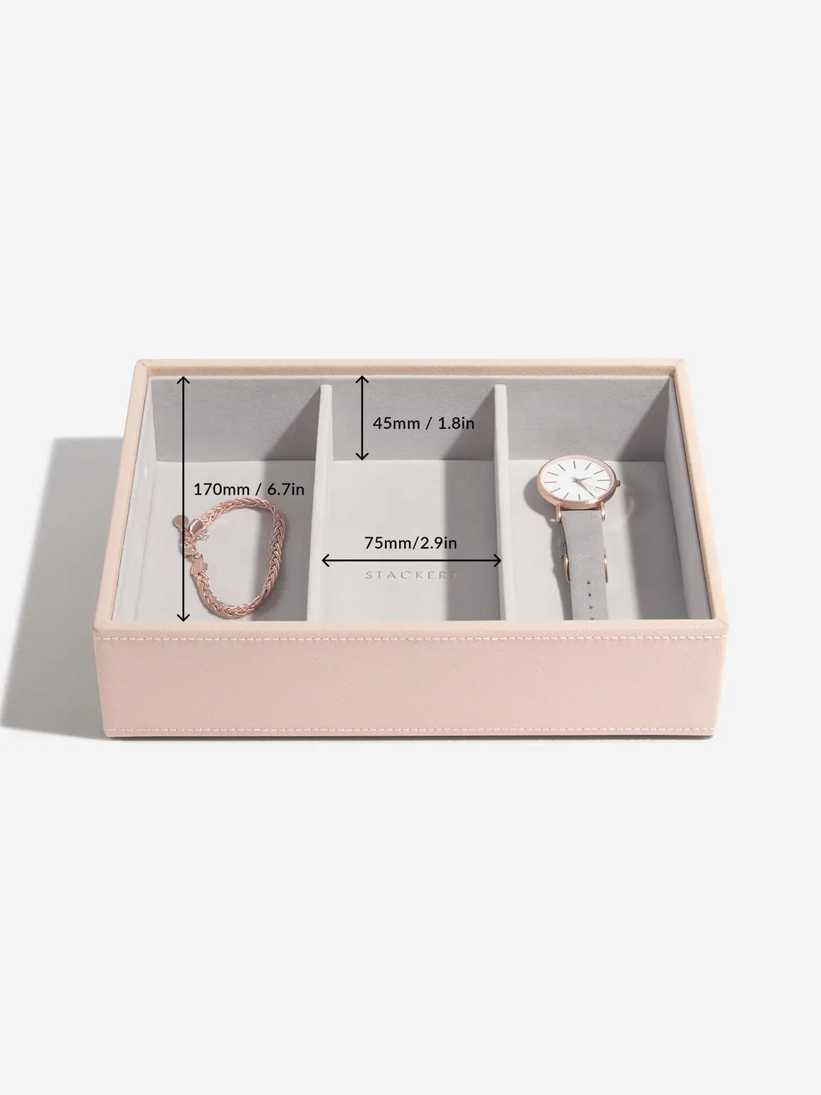 Stackers Classic Boîte à Bijoux Lot de 3 Rose