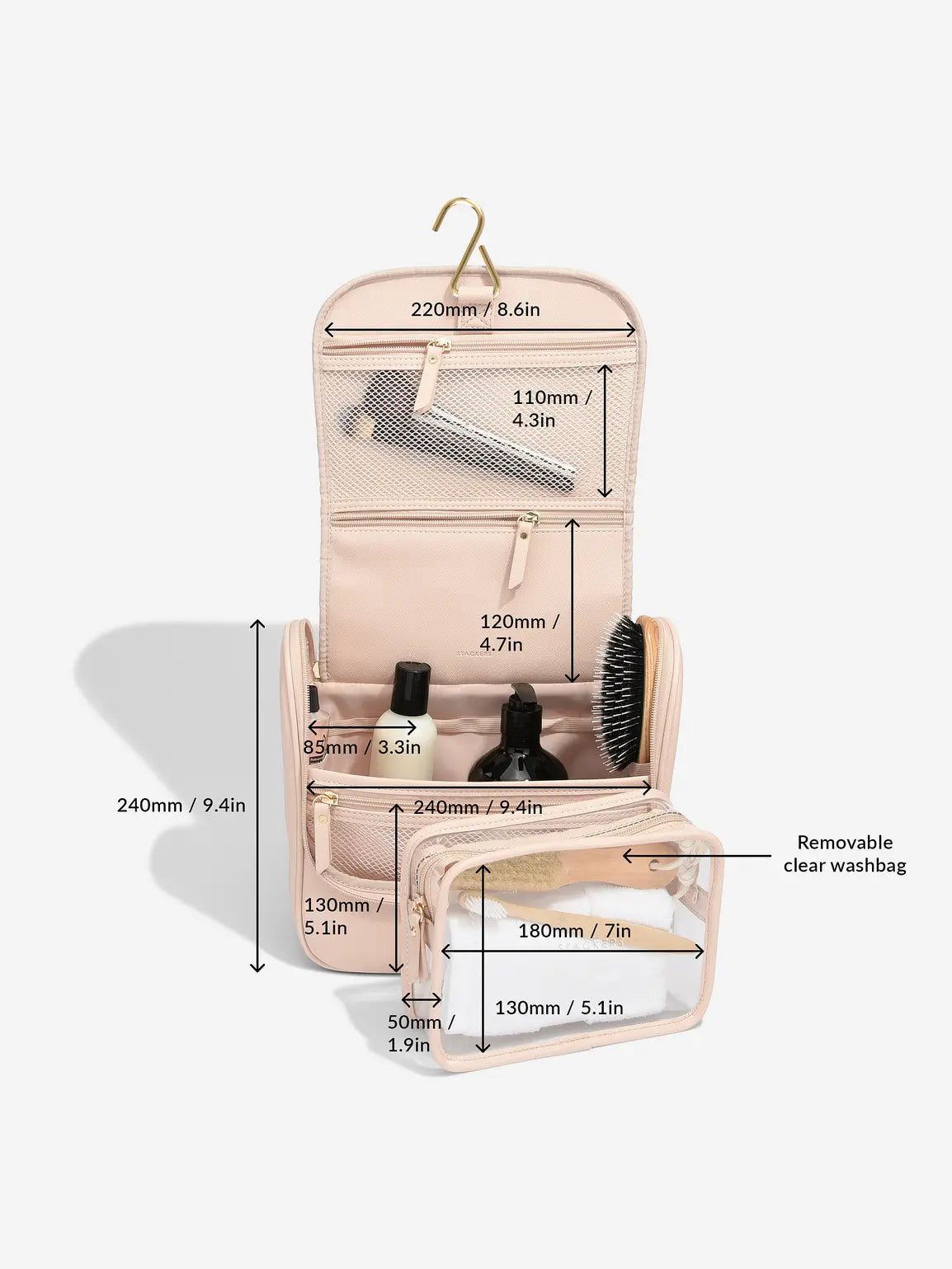 Trousse de toilette suspendue Stackers Rose