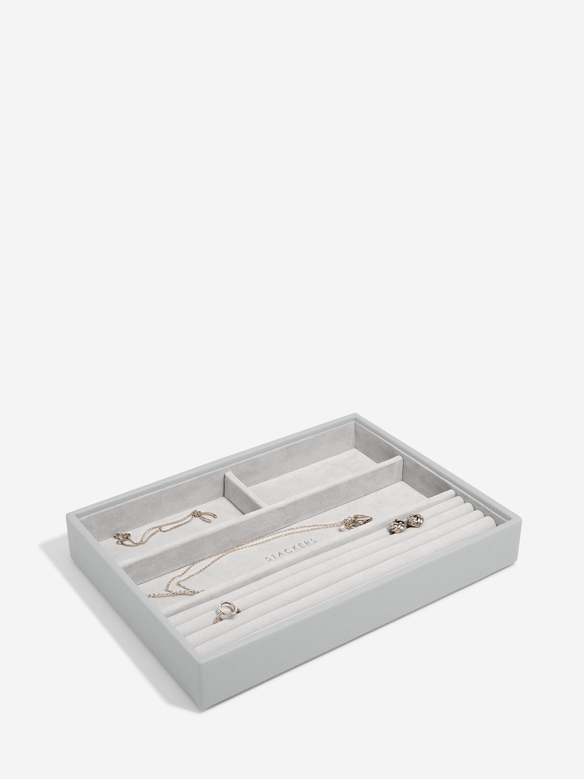 Stackers Ring & Armbandenlaag voor Klassieke Juwelendoos Grijs