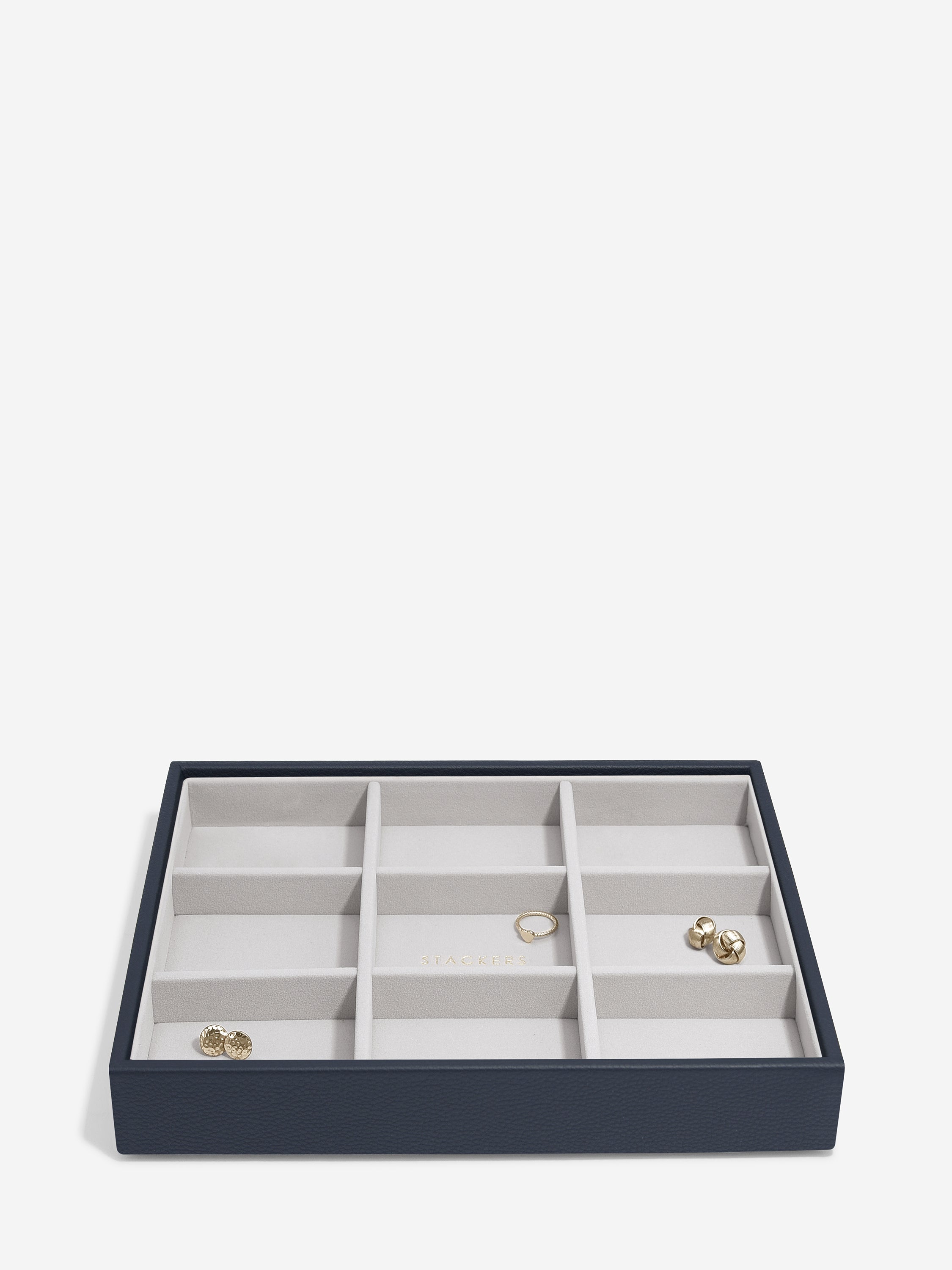 Stackers standaard Sieradenlaag voor Klassieke Juwelendoos Marineblauw