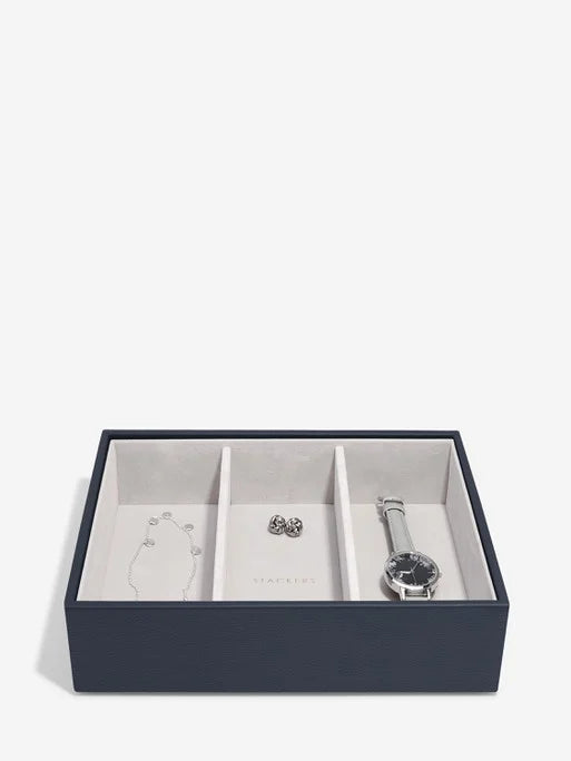 Stackers Classic Boîte à Bijoux Lot de 3 Bleu Marine