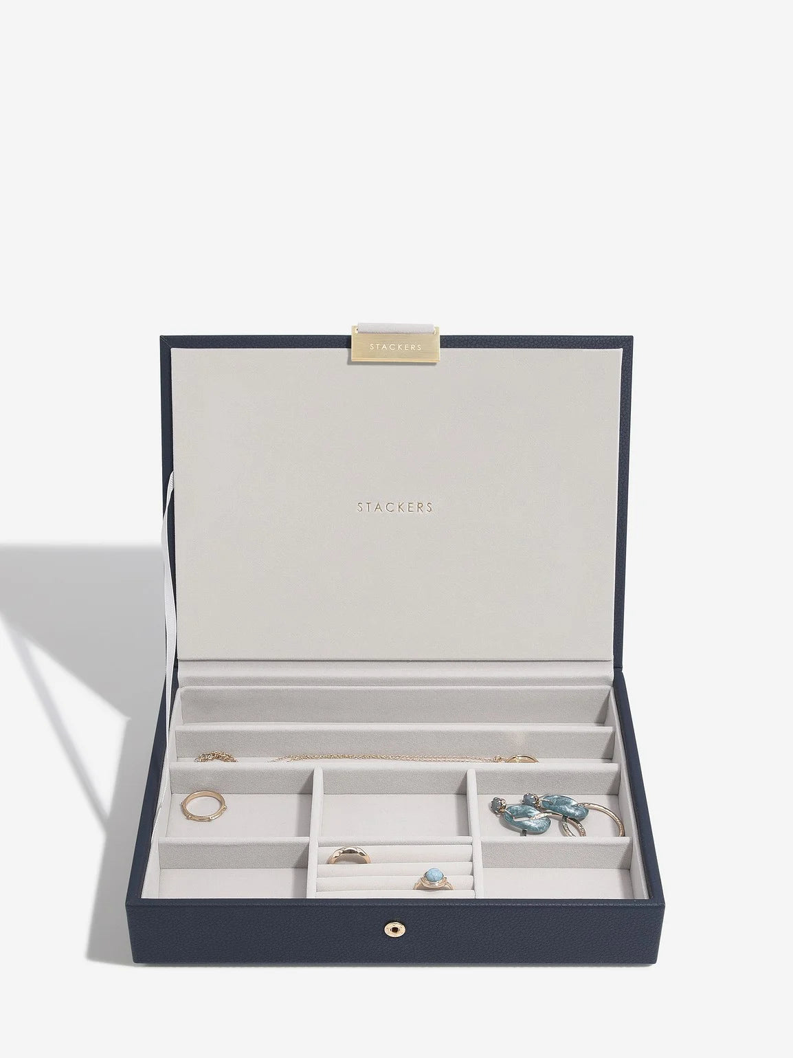 Stackers Klassieke Juwelendoos Set van 4 Marineblauw