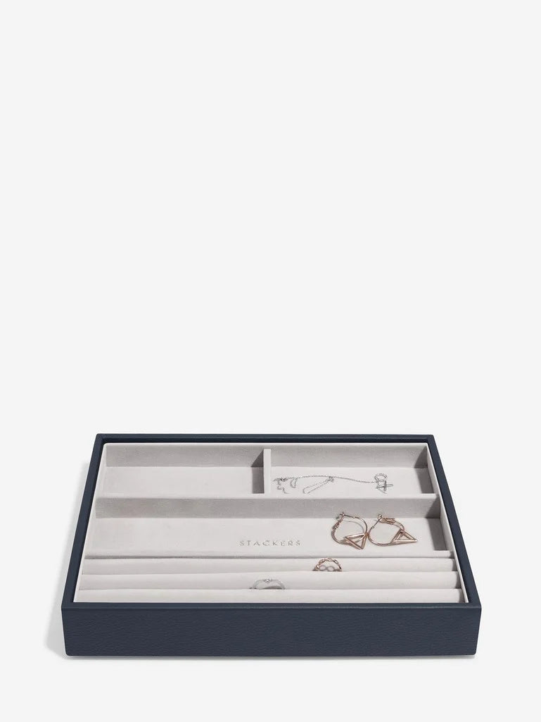 Stackers Klassieke Juwelendoos Set van 4 Marineblauw