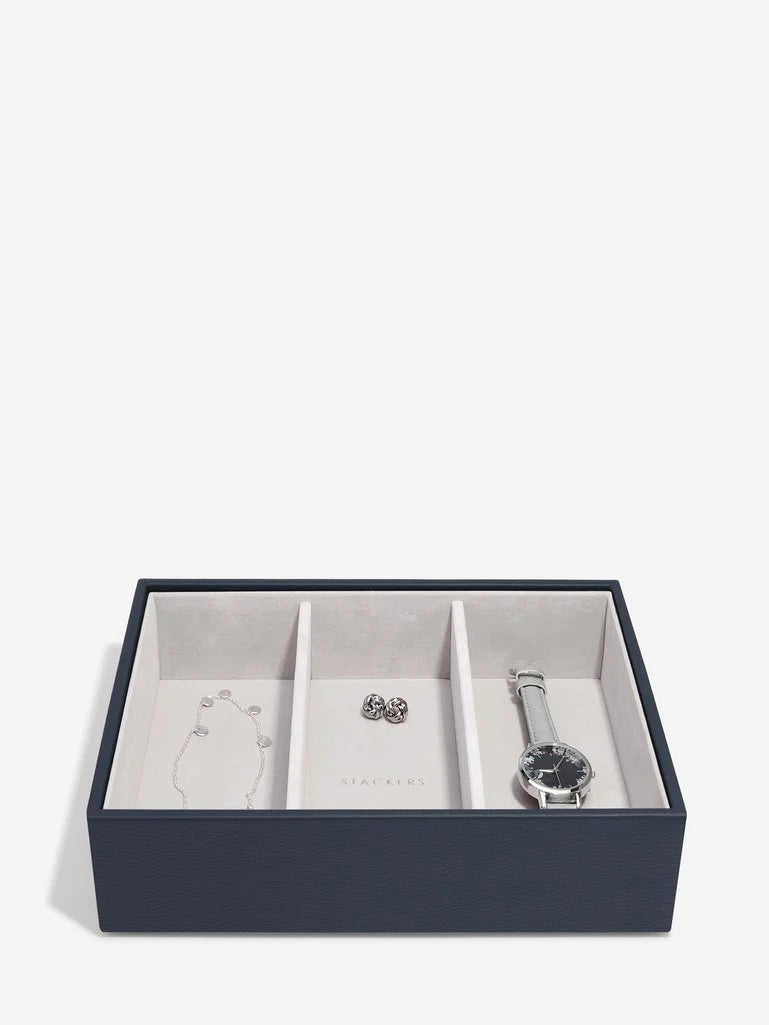 Stackers Klassieke Juwelendoos Set van 4 Marineblauw