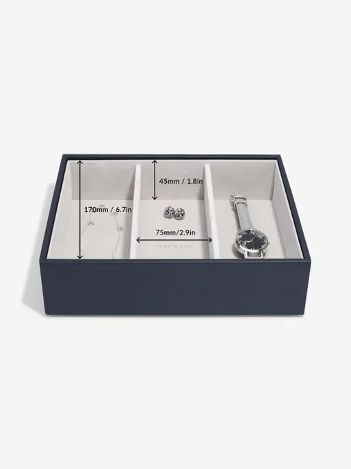 Stackers Klassieke Juwelendoos Set van 4 Marineblauw
