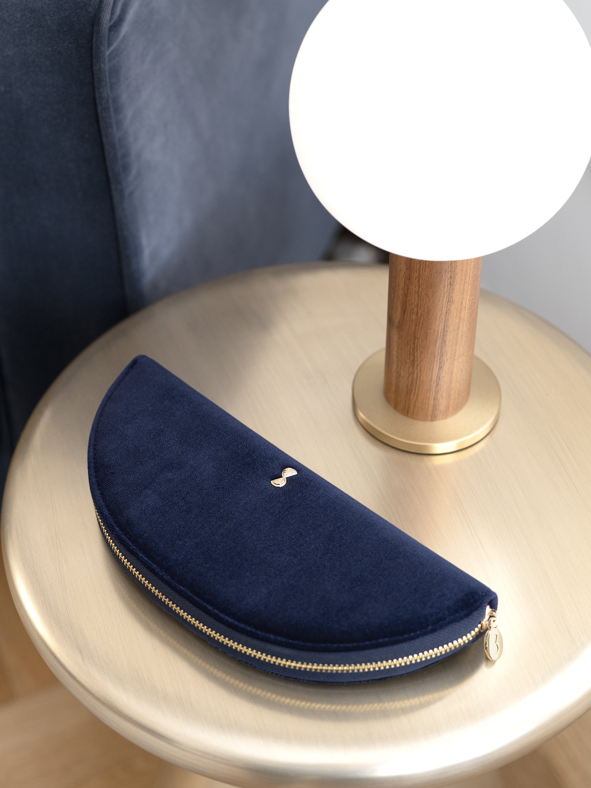 Stackers Halve Maan Jewellery Roll Marineblauw Fluweel