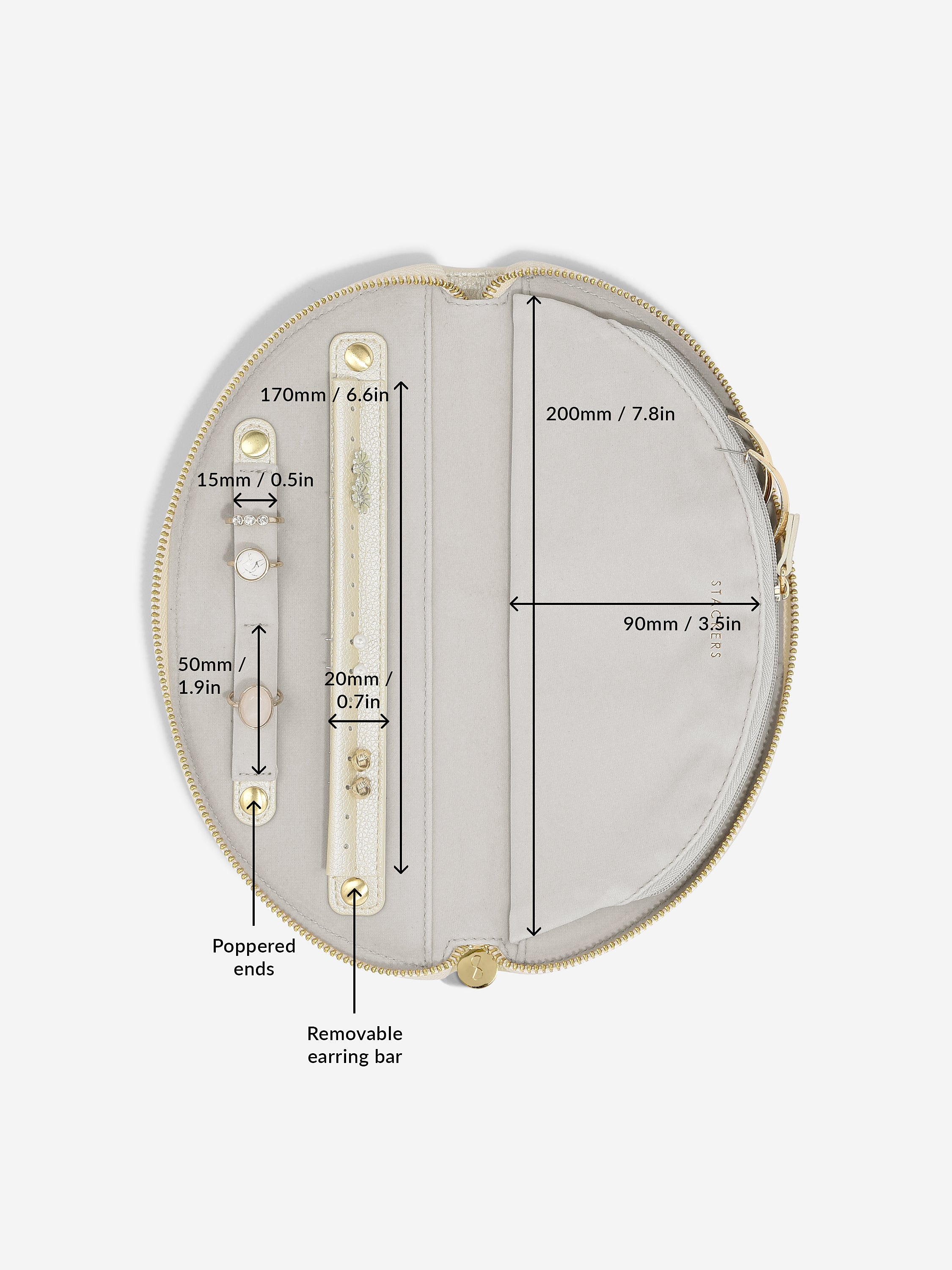 Stackers Rouleau à Bijoux Demi-Lune Nacre