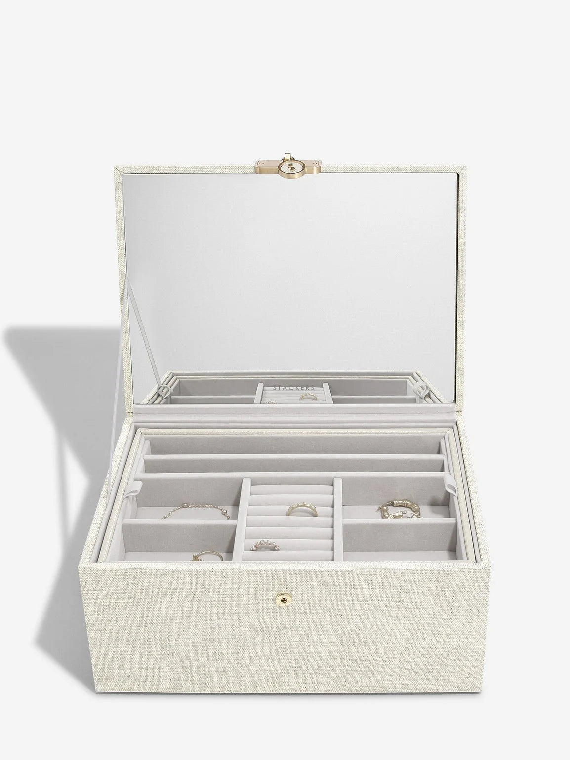 Stackers Luxe Klassieke Juwelendoos Havermout & Linnen