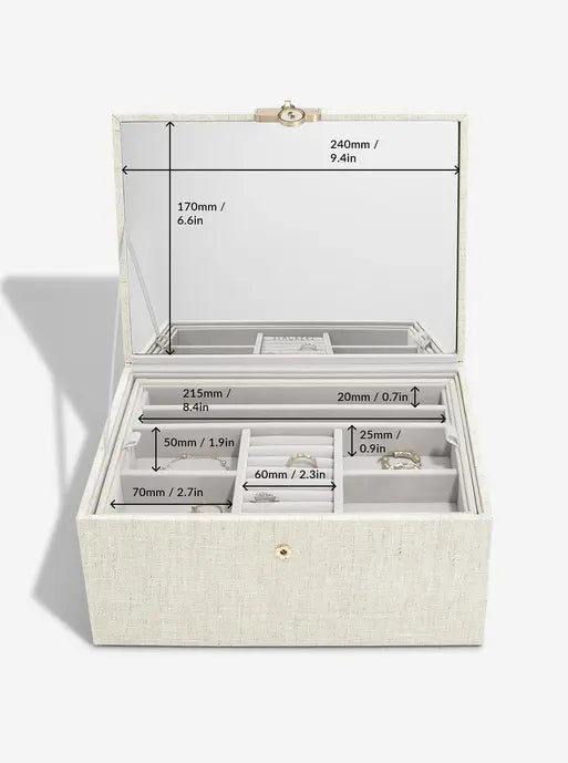 Stackers Luxe Klassieke Juwelendoos Havermout & Linnen