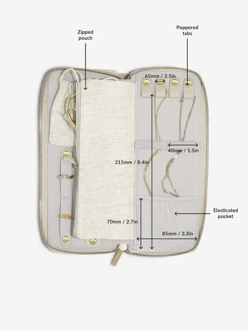 Stackers Jewellery Roll Oatmeal & Linen