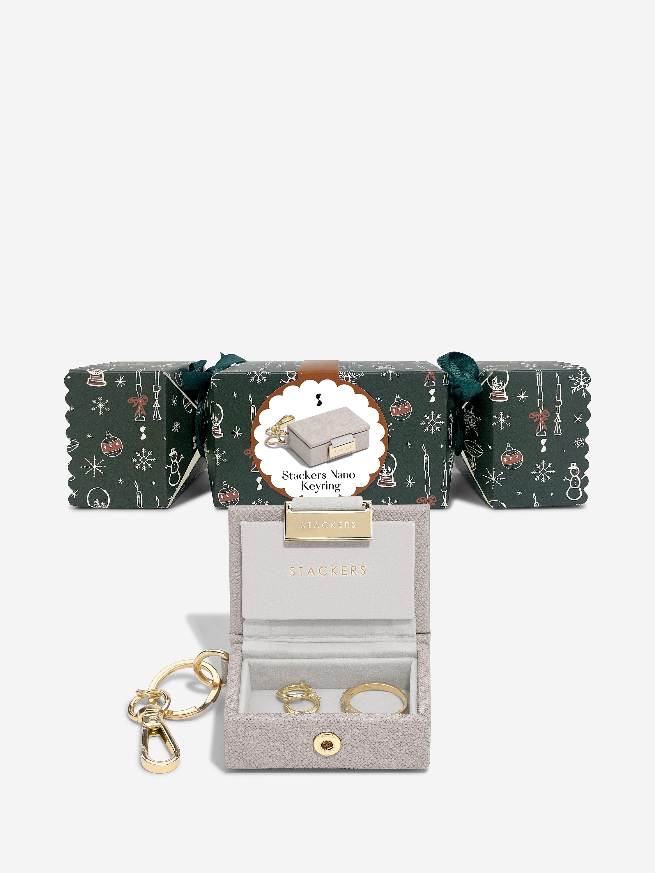 Stackers Juwelendoos Sleutelhanger in Feestcracker Taupe