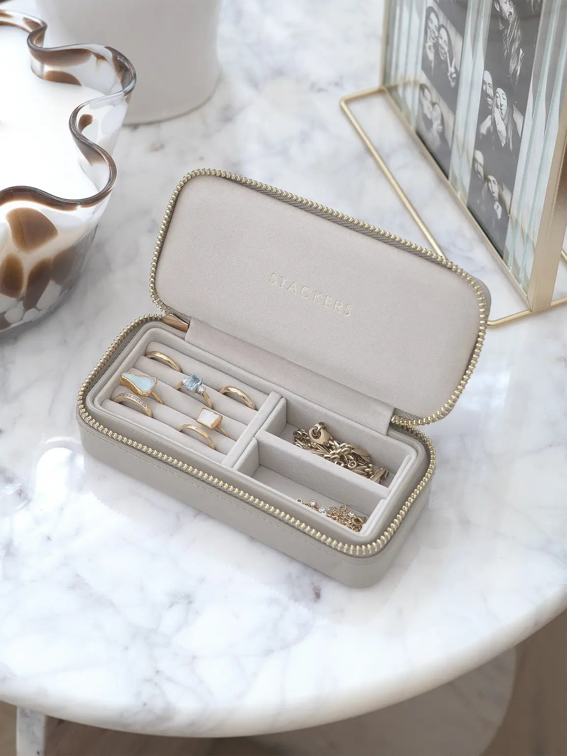 Stackers Medium Travel box Leemgrijs Gelakt