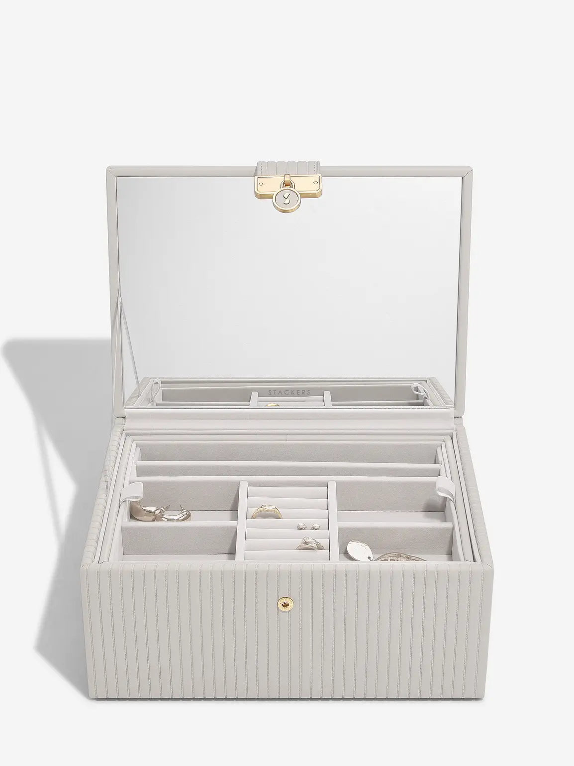Stackers Boîte à bijoux classique de luxe Gris calcaire