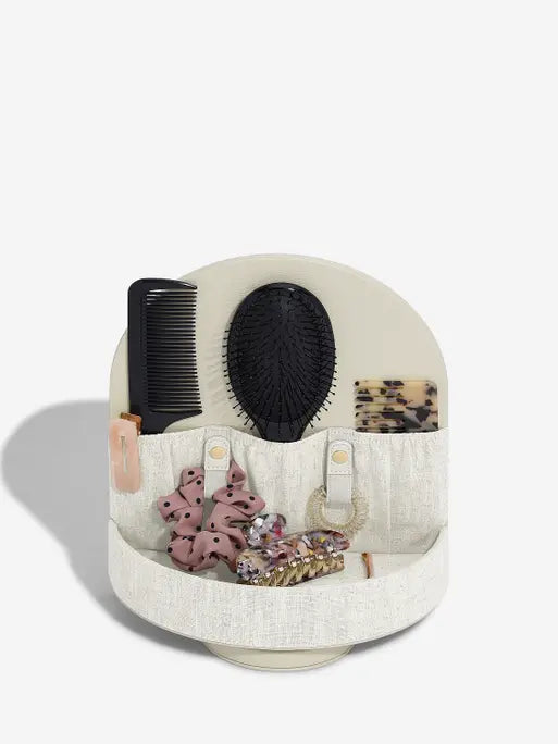 Stackers Organisateur rotatif pour accessoires pour cheveux avec miroir Avoine & Lin