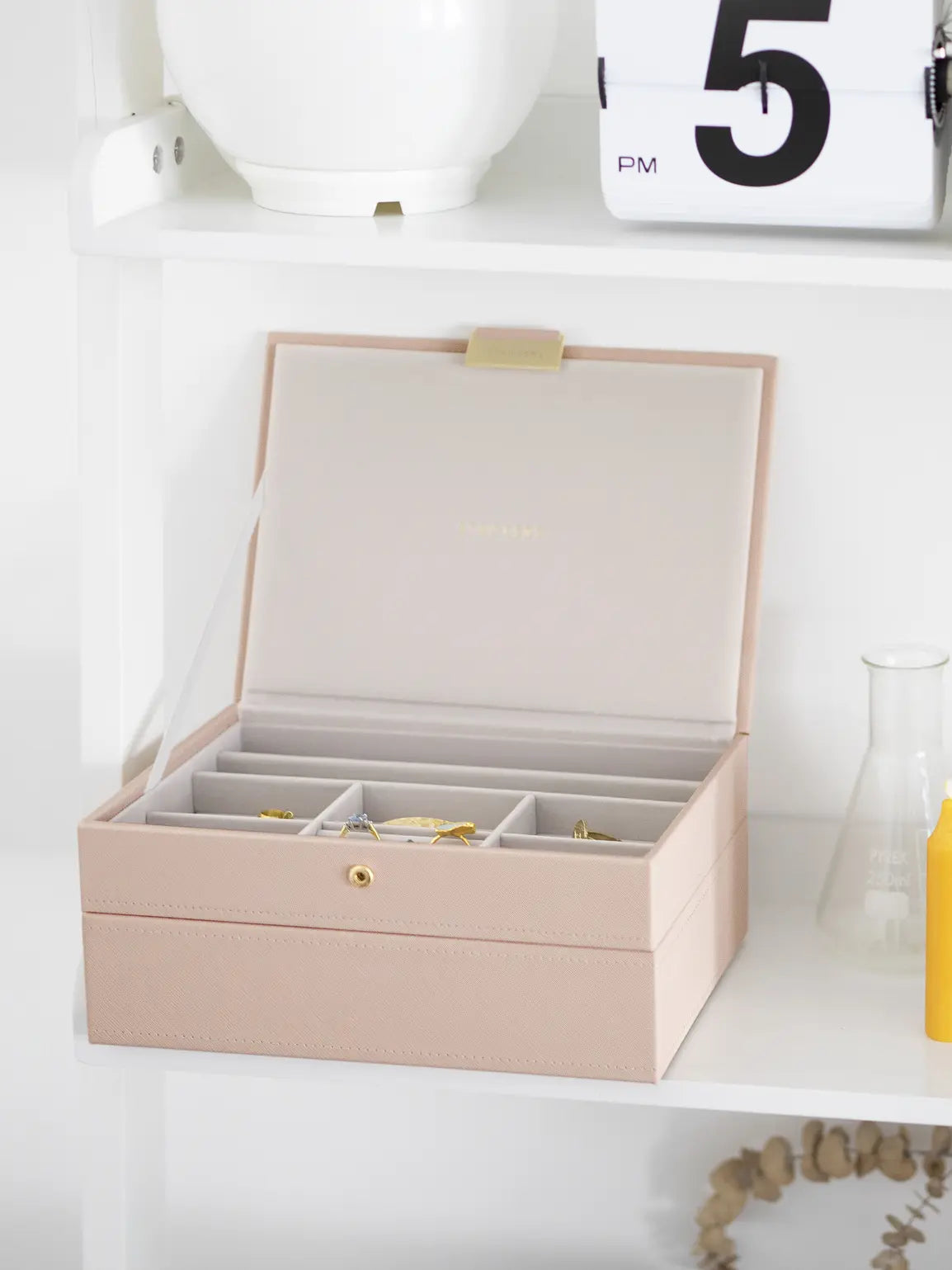 Stackers Classic Boîte à Bijoux Lot de 2 Rose Raffia