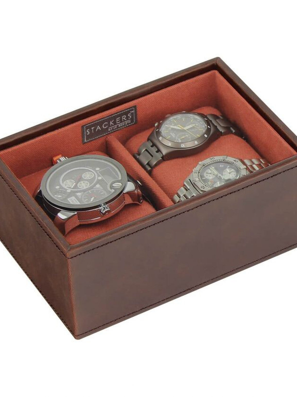 Stackers Mini Jewellery Box Set of 2 Brown & Orange